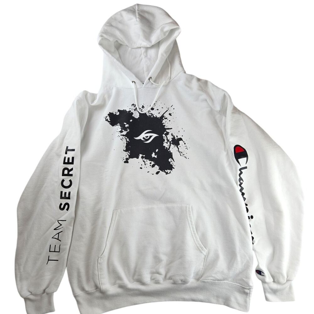 Team Secret X Champion | White Hoodie with both Logos | Size XL